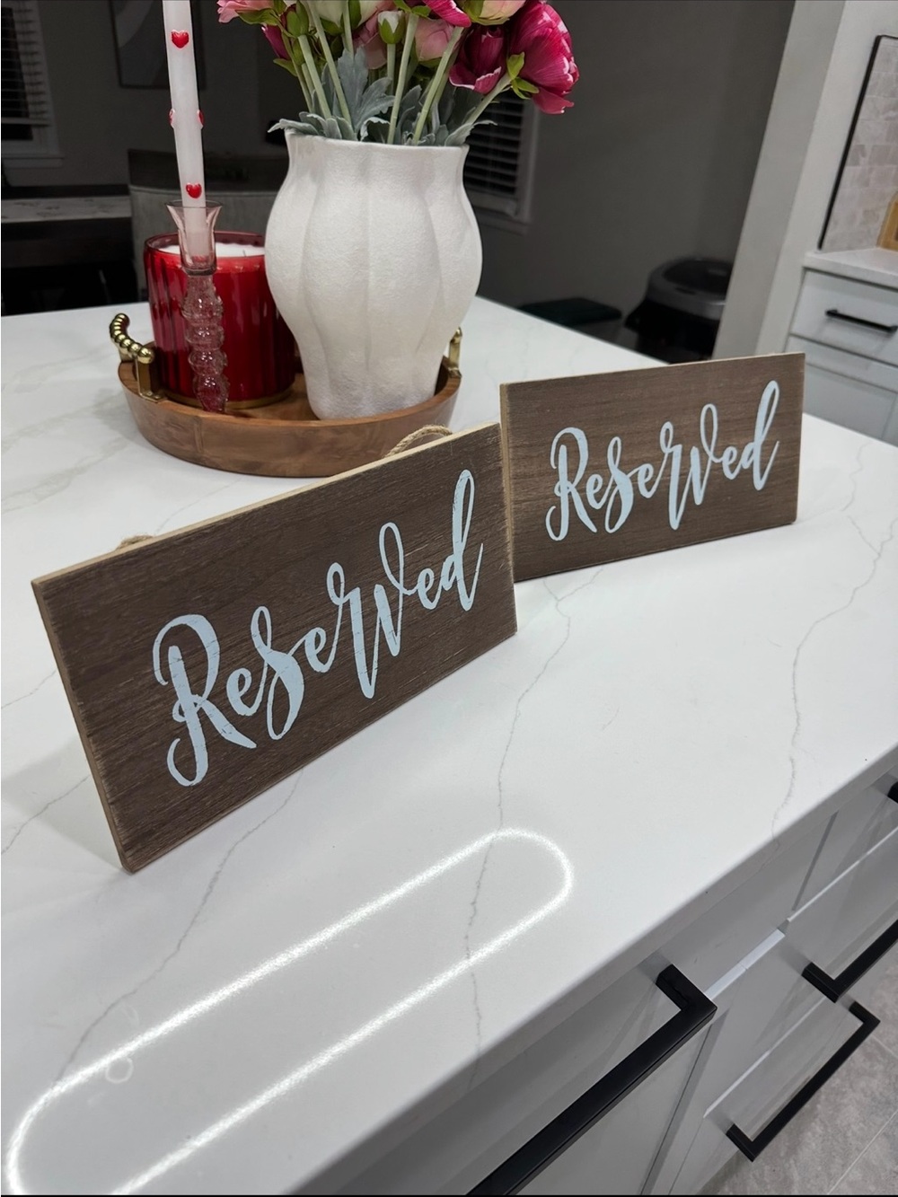 Wedding Items (Reserved Wooden Table Signs x2, Dessert Sign)